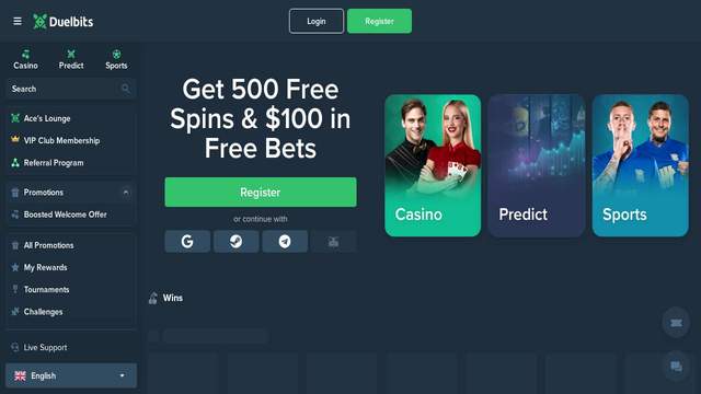 Duelbits casino screenshot